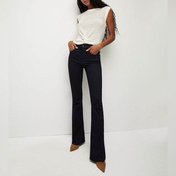 FRAME Le High Flare Black Jeans - Picture 1 of 5